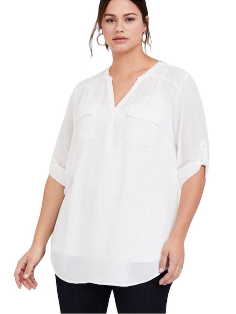 Torrid White Harper Tunic Blouse 2x New with tags